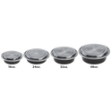 24 oz PP Plastic Microwavable Round Food Containers & Lids, Black