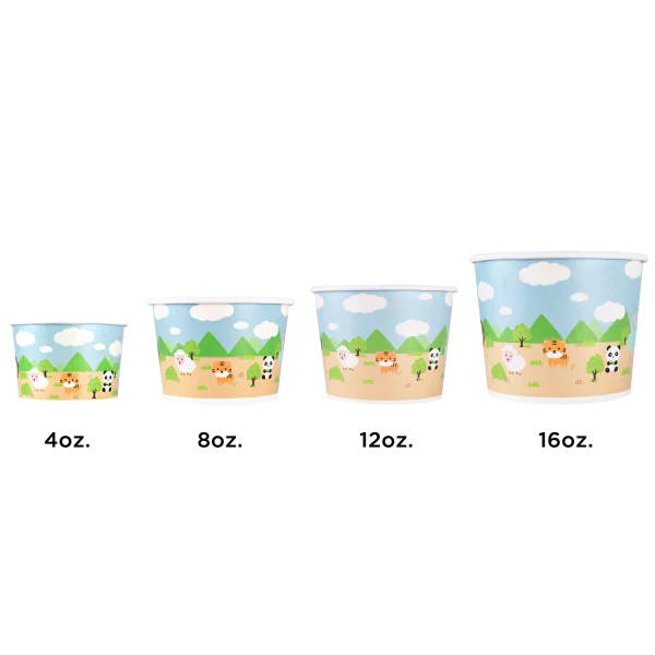 4oz Food Containers (76mm), Safari Print