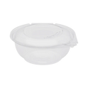 24 oz PET Plastic Tamper Resistant Hinged Salad Bowl with Dome Lid