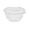 32 oz PET Plastic Tamper Resistant Hinged Salad Bowl with Dome Lid