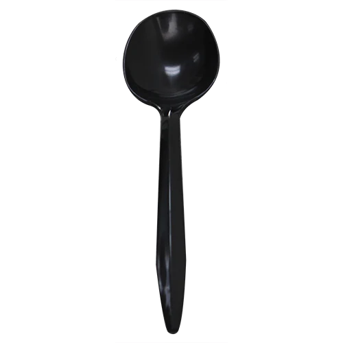 PP Plastic Medium Weight Soup Spoons Bulk Box, Black