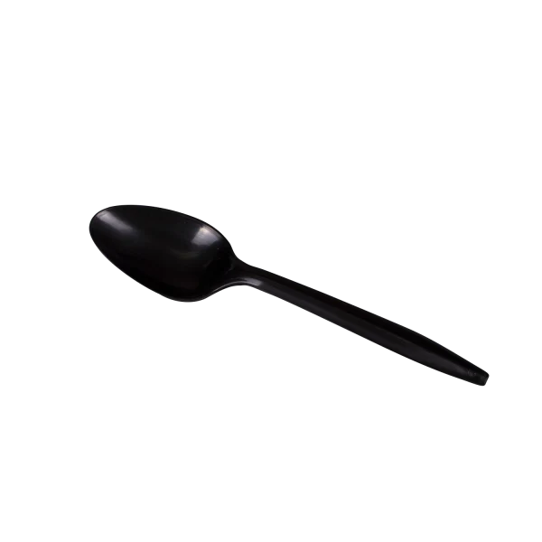 PP Plastic Medium Weight Tea Spoons Bulk Box, Black