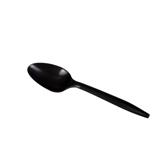 PP Plastic Medium Weight Tea Spoons Bulk Box, Black