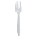 PP Plastic Medium Weight Forks, White