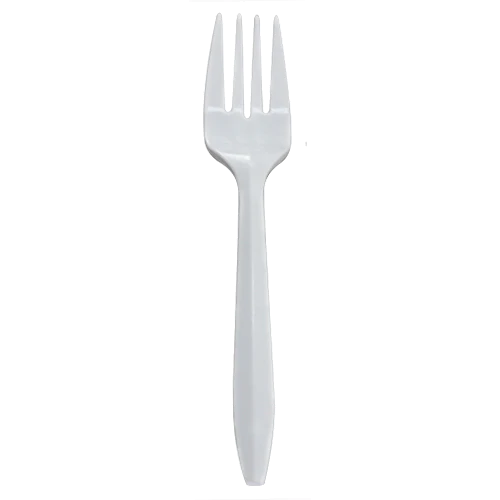 PP Plastic Medium Weight Forks, White