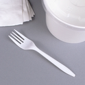 PP Plastic Medium Weight Forks, White