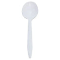 PP Plastic Medium Weight Soup Spoons, White