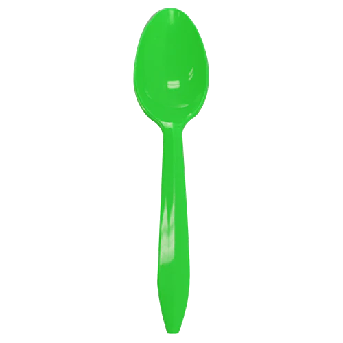 PP Plastic Medium Weight Tea Spoons, Green