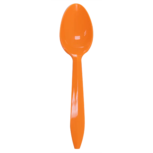 PP Plastic Medium Weight Tea Spoons, Orange