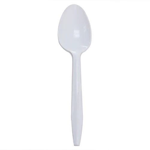 PP Plastic Medium Weight Tea Spoons, White