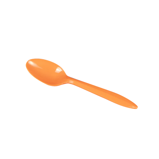 PP Plastic Medium Weight Tea Spoons, Orange