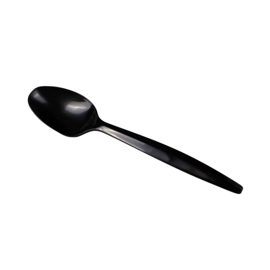 PP Plastic Medium Heavy Weight Tea Spoons Bulk Box, Black