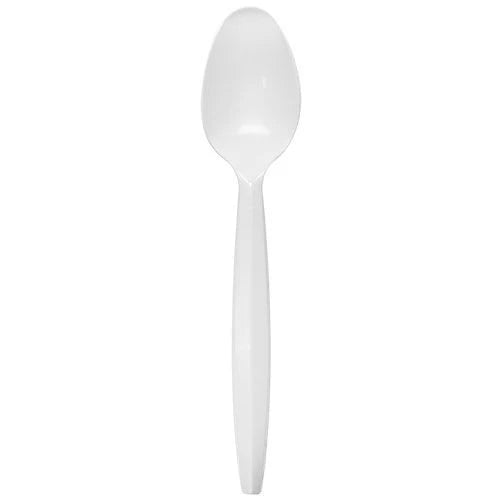 PP Plastic Medium-Heavy Weight Tea Spoons Bulk Box, White