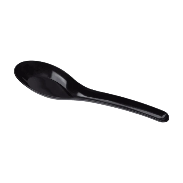 Med-Heavy Weight Asian Soup Spoon, Black