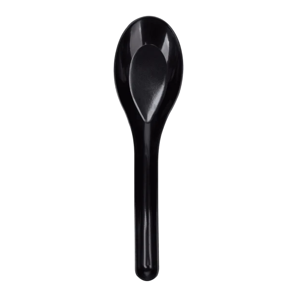 Med-Heavy Weight Asian Soup Spoon, Black