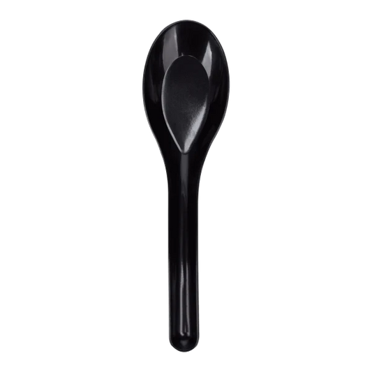 Med-Heavy Weight Asian Soup Spoon, Black