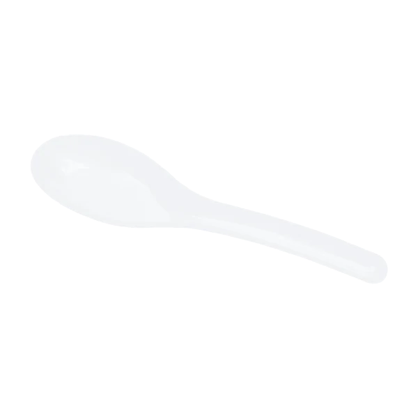 Med-Heavy Weight Asian Soup Spoon, White