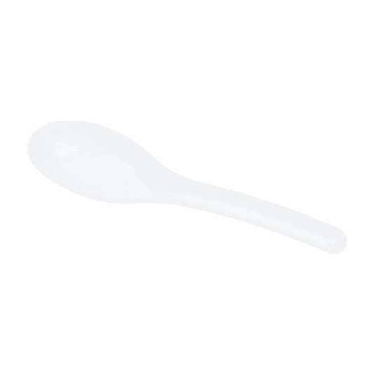 Med-Heavy Weight Asian Soup Spoon, White