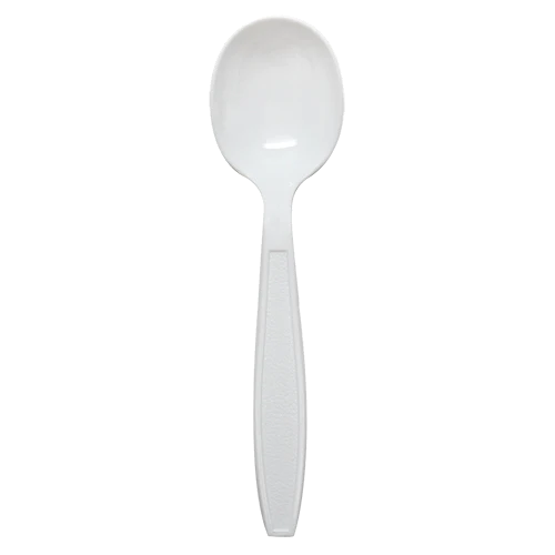 PS Plastic Extra Heavy Weight Soup Spoons, White