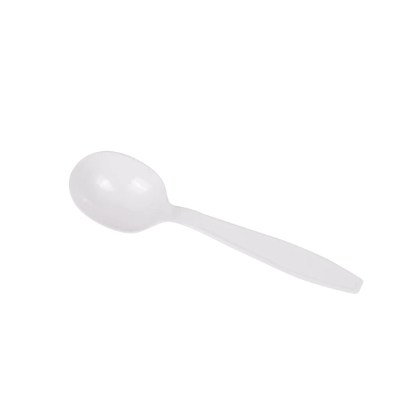 PS Plastic Extra Heavy Weight Soup Spoons, White