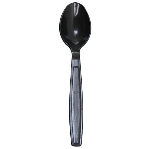 PS Plastic Extra Heavy Weight Tea Spoons, Black