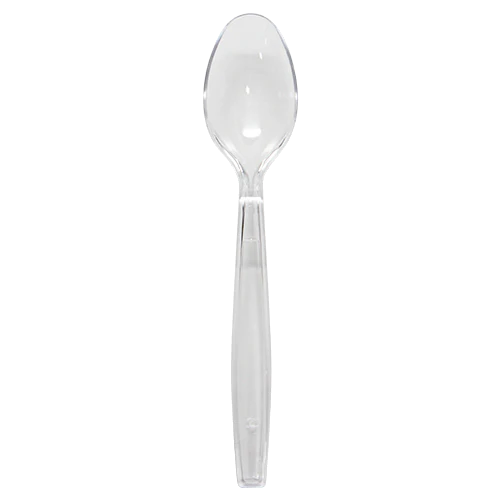 PS Plastic Extra Heavy Weight Tea Spoons, Clear