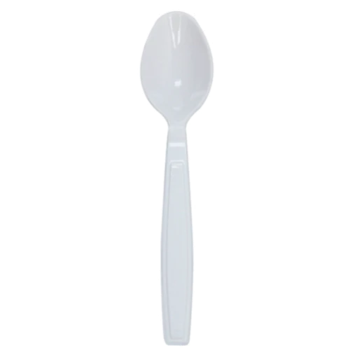 PS Plastic Extra Heavy Weight Tea Spoons, White