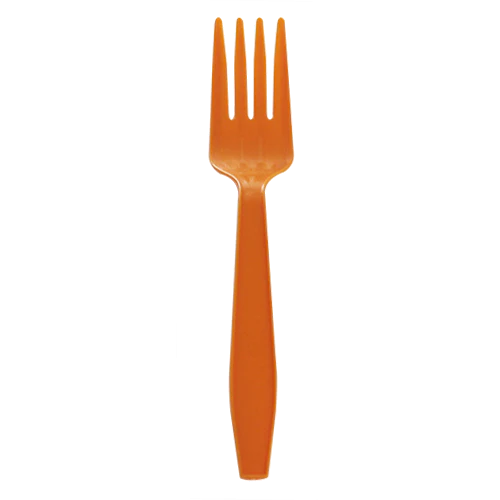 PP Plastic Extra Heavy Weight Forks, Orange