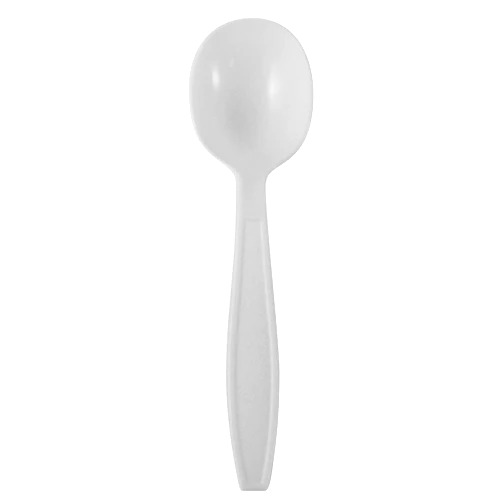 PP Plastic Extra Heavy Weight Soup Spoons, White