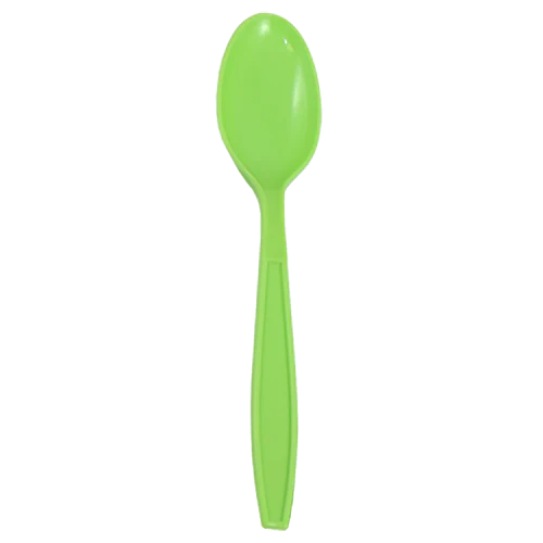 PP Plastic Extra Heavy Weight Tea Spoons, Green