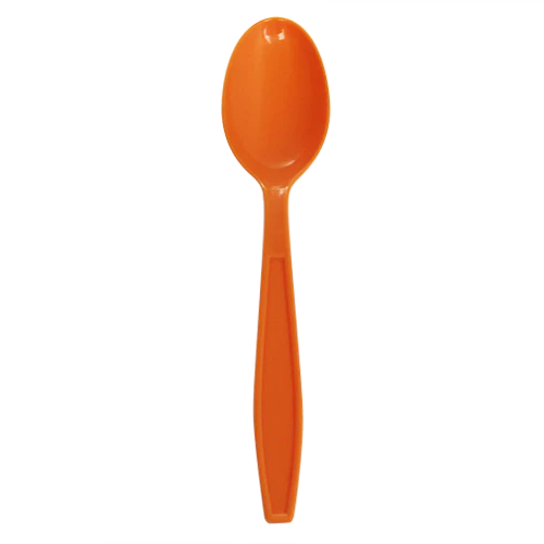 PP Plastic Extra Heavy Weight Tea Spoons, Orange