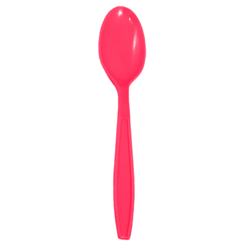 PP Plastic Extra Heavy Weight Tea Spoons, Pink