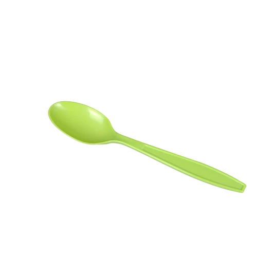 PP Plastic Extra Heavy Weight Tea Spoons, Green