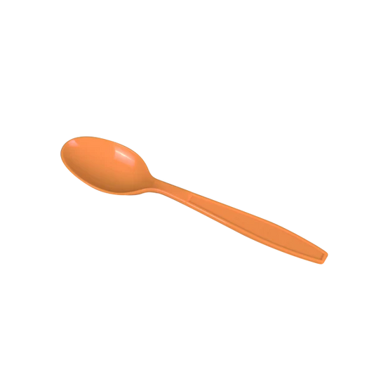 PP Plastic Extra Heavy Weight Tea Spoons, Orange