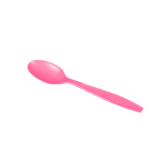 PP Plastic Extra Heavy Weight Tea Spoons, Pink