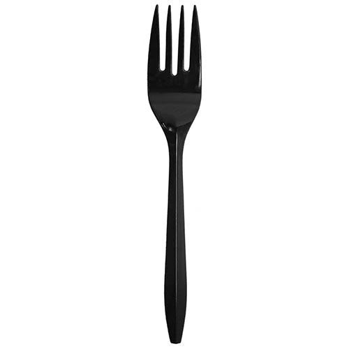 PS Plastic Medium Weight Forks Bulk Box, Black