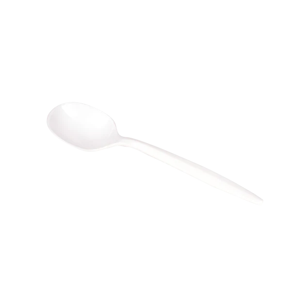 PS Plastic Medium Weight Soup Spoons Bulk Box, White