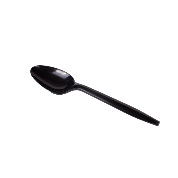 PS Plastic Medium Weight Tea Spoons Bulk Box, Black