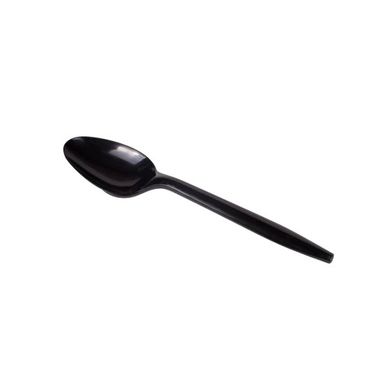 PS Plastic Medium Weight Tea Spoons Bulk Box, Black