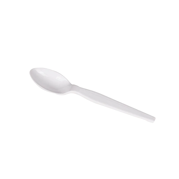 PS Plastic Medium-Heavy Weight Tea Spoons Bulk Box, White