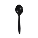 PP Plastic Premium Extra Heavy Weight Soup Spoon, Black