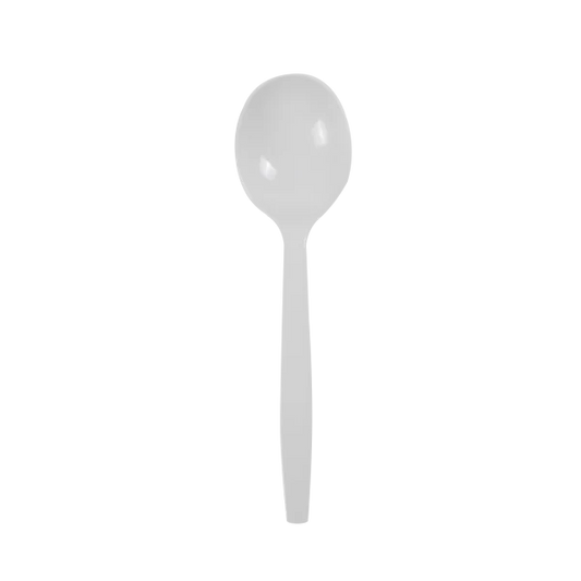 PP Plastic Premium Extra Heavy Soup Spoon, White