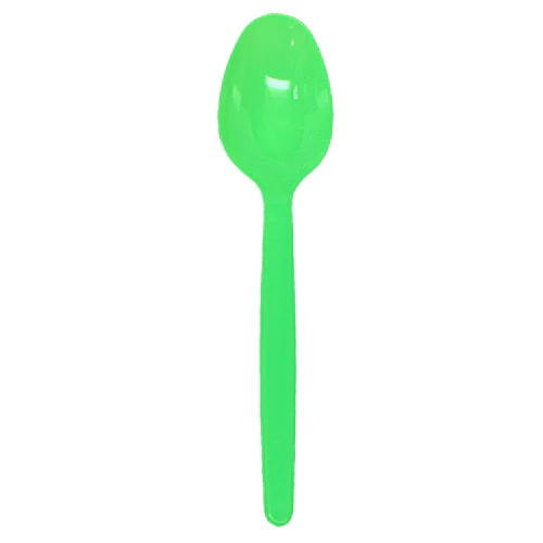 PS Plastic Heavy Weight Tea Spoons, Green