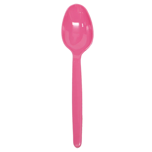 PS Plastic Heavy Weight Tea Spoons, Pink