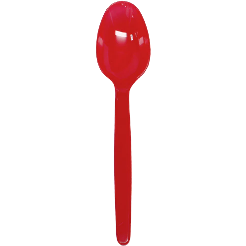 PS Plastic Heavy Weight Tea Spoons, Red