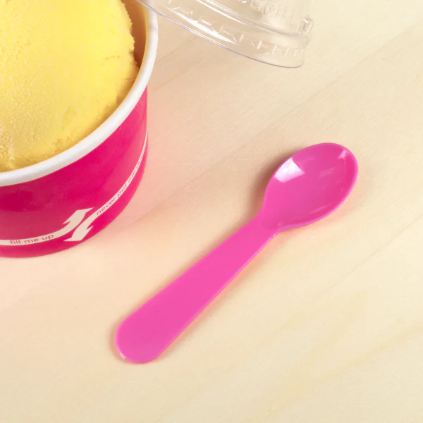 PS Plastic Tasting Spoon, Pink