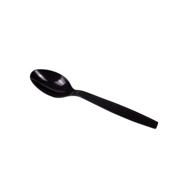 PS Plastic Extra Heavy Weight Tea Spoons Wrapped, Black