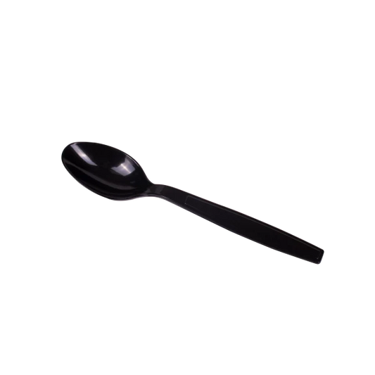 PS Plastic Extra Heavy Weight Tea Spoons Wrapped, Black