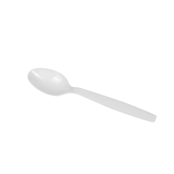 PS Plastic Extra Heavy Weight Tea Spoons Wrapped, White