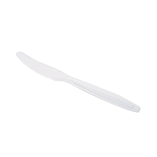 PP Plastic Heavy Weight Knives Wrapped, White